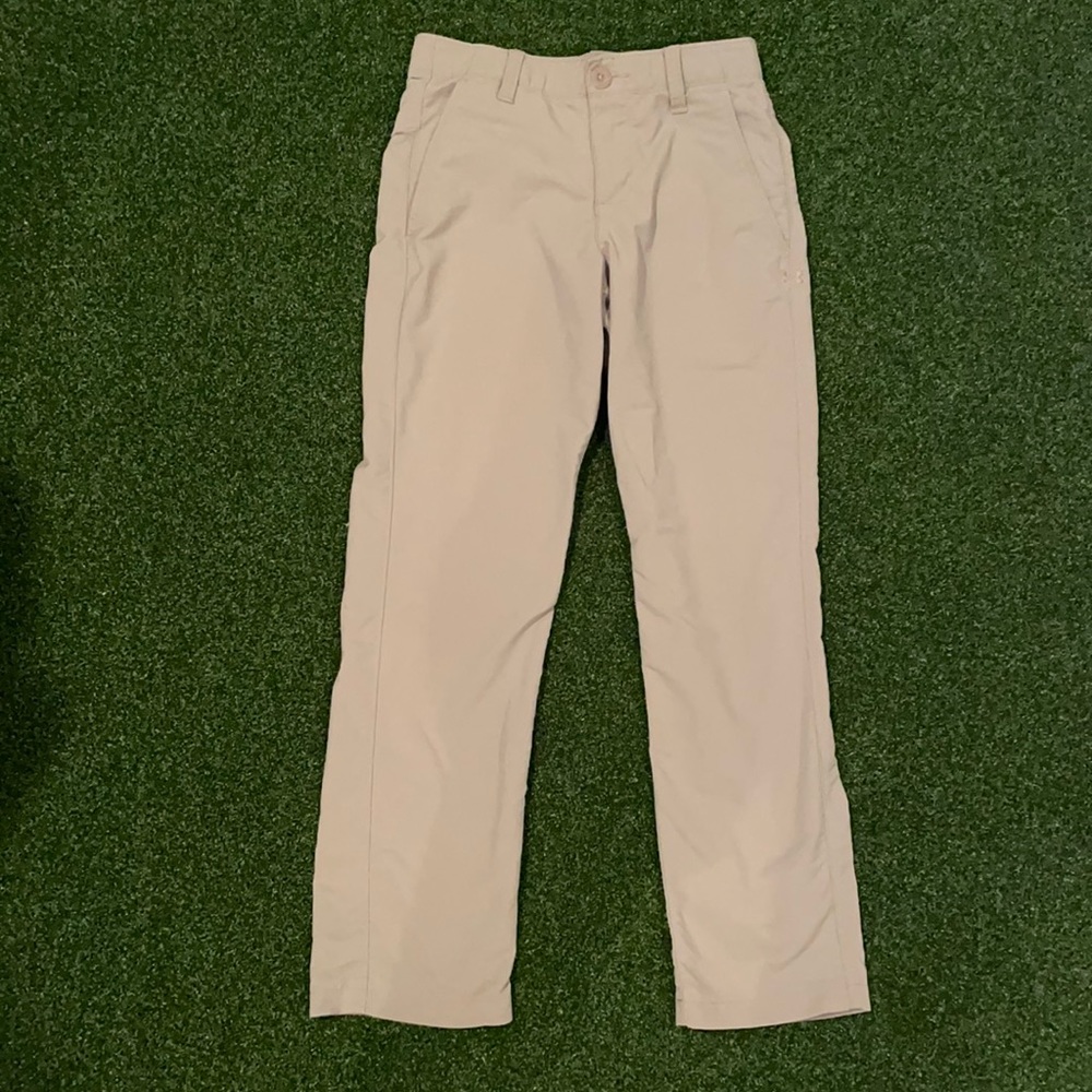 EUC BOYS SIZE 10 KHAKI UNDER ARMOUR GOLF PANTS